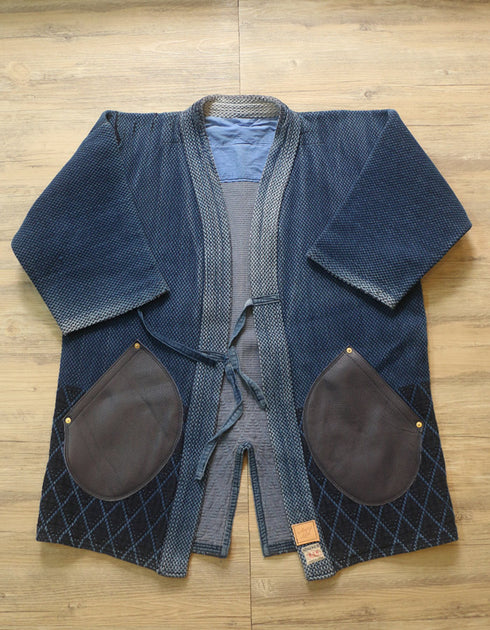 Vintage Japanese indigo popular dyed boro kendo jacket #620